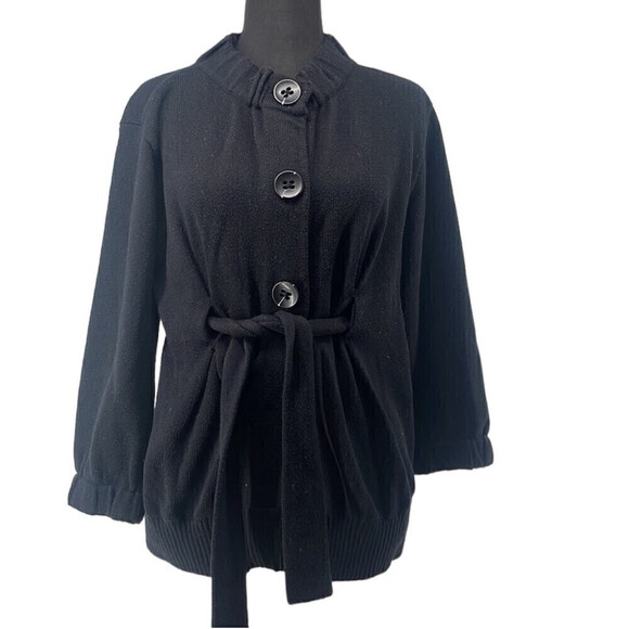 Vince tie front cardigan sweater cashmere cotton blend luxury minimalist sz sm - Picture 2 of 12